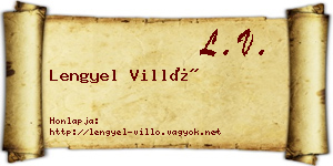 Lengyel Villő névjegykártya
